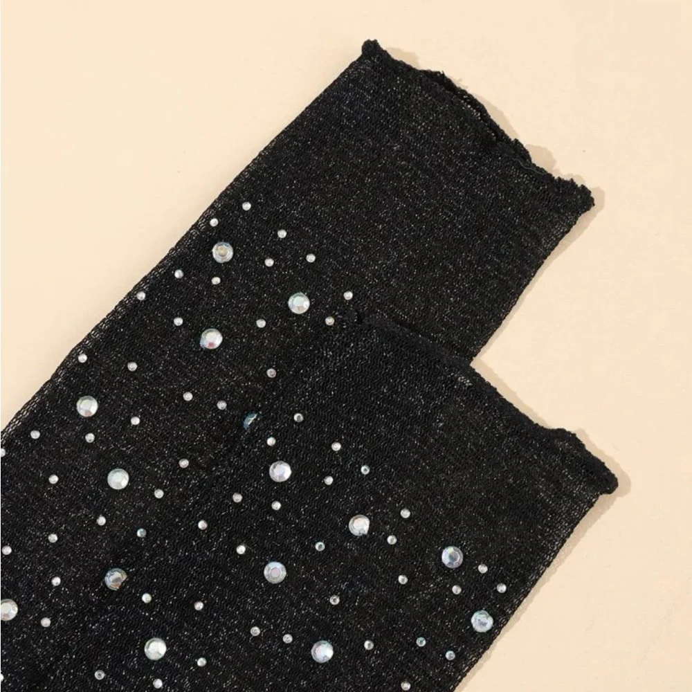 1pair Women Rhinestone Decor Luxury Arm Sleeves, For Party